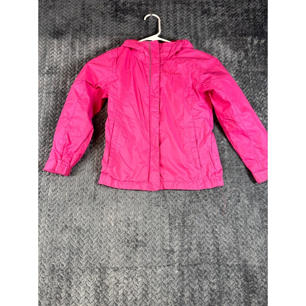 Columbia Arcadia Rain Jacket Girls Extra Small Bright Pink Mesh Lined Waterproof